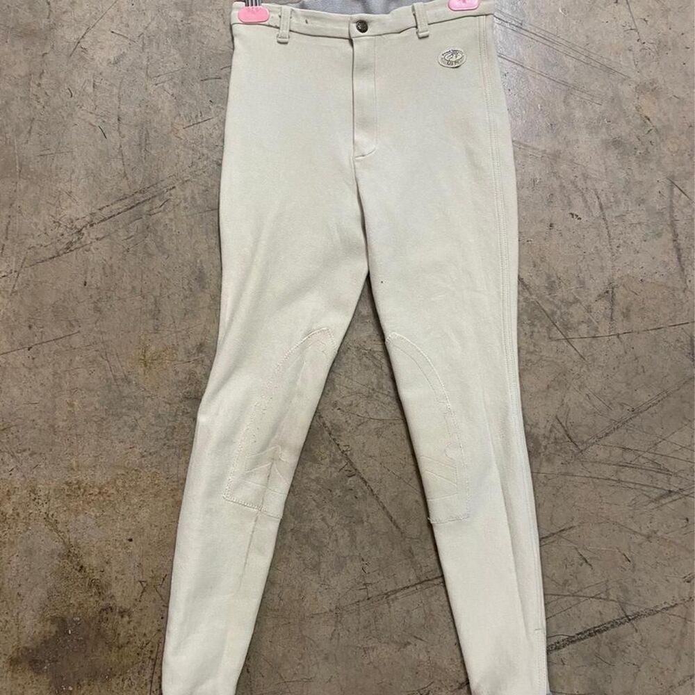 Women's White and Cream Equestrian Pants